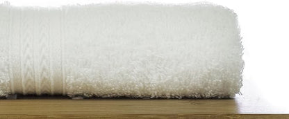 Eco Cotton Washcloths - White - Dobby Border - Set of 12