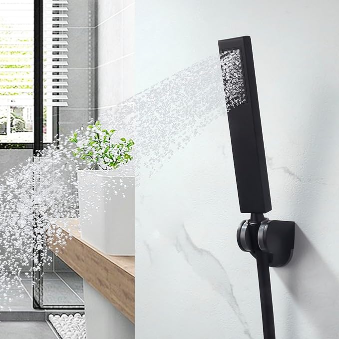 Matte Black High Pressure Handheld Shower Head with Extra Long Hose and Adjustable Shower Holder – Stainless Steel Hand Held Shower Wand for Bathroom, RV, Pet Bathing & Dog Washing