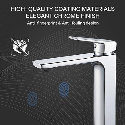 VOTON Chrome Vessel Sink Faucet Tall Single Handle Bathroom Vanity Sink Faucet, Rv Bathroom Faucets Lavatory Vessel Faucet Basin Mixer Tap, Solid Brass 1.2 GPM