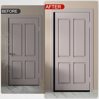 MYFAMIREA Door Weather Stripping 1IN (W) x 20FT (L) Door Draft Stopper Seal Tape Silicone Seal Strip Self Adhesive Shower Sweep Insulation Tape Side Bottom Strip for Sliding Glass Window Gap, Black