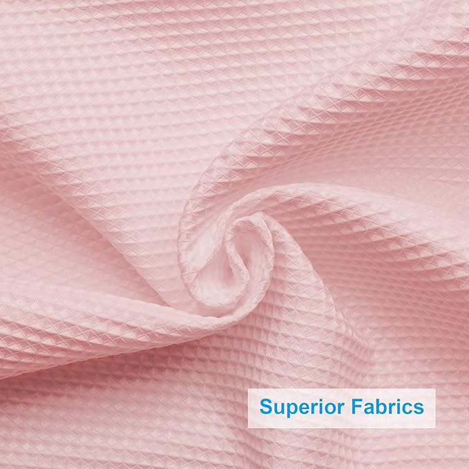 AmazerBath Waffle Shower Curtain, Blush Pink Shower Curtain Fabric 78 Inches Long with Waffle Weave, Heavy Duty 240GSM Hotel Quality, Bathroom Shower Curtains, 72 x 78 Inches