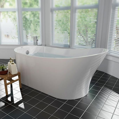 Empava 67 Inch Freestanding Bathtub, Luxury Acrylic Soaking Tub, Modern Stand Alone Bathtubs