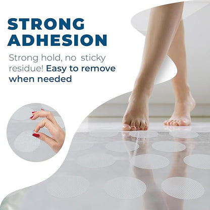 Anti-Slip Shower Stickers - Help Reduce Slipping in Bathtub & Shower, Clear Non-Slip Bath Strips, Strong Adhesive Bathtub Appliques Suitable for Homes with Kids, Adults & Seniors - 24 Pcs - Homergy