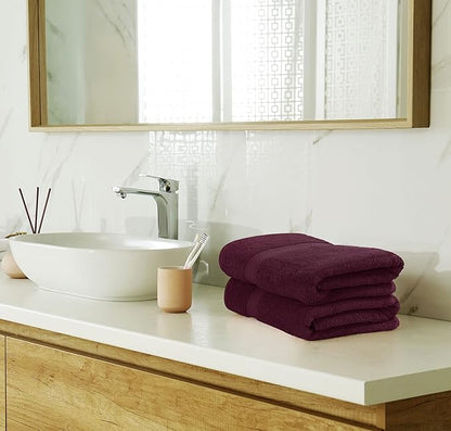 Utopia Towels 8 Piece Luxury Towel Set – Majestic Plush, Super Absorbent & Quicker-to-Dry, Thick 100% Ring Spun Cotton Towels for Bathroom, Spa & Hotel – 2 Bath, 2 Hand, 4 Washcloths, Burgundy