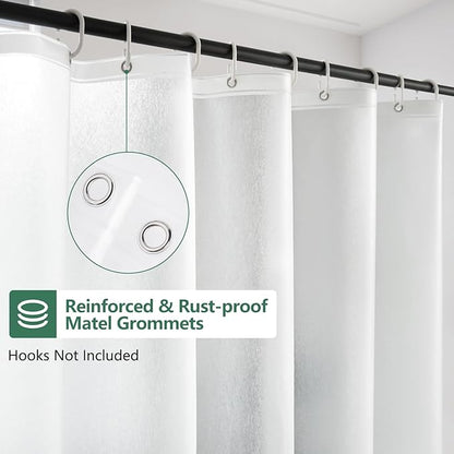 Waterproof Frosted Stall Shower Curtain Liner Long 54 x 78 Inch, Bpa-Free EVA Shower Liner with 3 Extra-Large Magnets, 54''W Plastic Bathroom Privacy Curtain Translucent