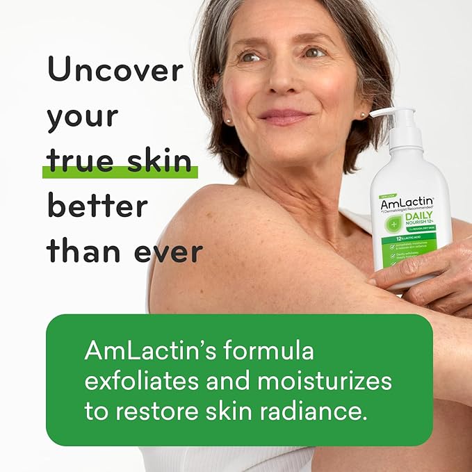 AmLactin Daily Moisturizing Lotion for Dry Skin – 7.9 oz Pump Bottle – 2-in-1 Exfoliator - Body Lotion with 12% Lactic Acid (Packaging May Vary) and vH essentials, Ph Balanced Daily Feminine Wash, Tea Tree Oil & Prebiotic, 6, Fl Oz, (Pack Of 1) 54306 C...