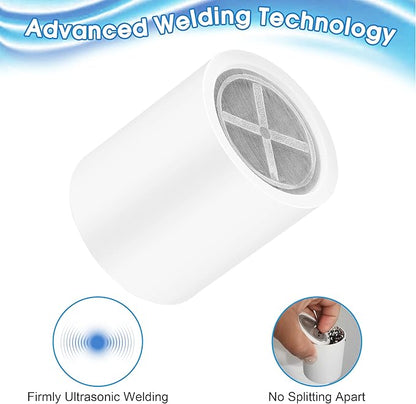 6 Pack 20 Stage Shower Filter Replacement Cartridge, Shower Head Filter Refill for Hard Water to Remove Chlorine Fluoride Heavy Metal, High Output Bath Cartridges for Skin Hair Healthy
