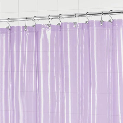 Barossa Design Extra Long Shower Curtain Liner with 3 Magnets - 72" x 84" XL, Waterproof PEVA Lightweight Shower Liner for Bathroom, PVC Free, Metal Grommets - Clear Lavender, 72x84