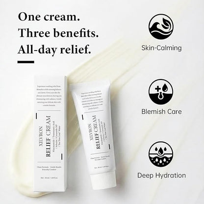 2 PCS Relief Cream, Korean Skin Care Moisturizer with Niacinamide, Arbutin & Tranexamic Acid, Barrier Cream for Soothing Repairing & Blemish Care, Vegan & Gentle Formula for All Skin Types, 1.69 Fl Oz