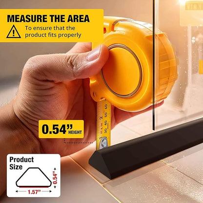 Shower Threshold Water Dam Barrier 40" - Black Collapsible Shower Water Blocker - Guard for Walk in Shower - Water Guard Stopper for Floor - Shower Door Water Blocker - Triangular - By Hippo Dam
