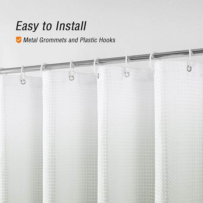 Gibelle Long Shower Curtain 72 x 78, Tall Sage Green Ombre, Waffle Weave Fabric, Water Repellent, Machine Washable