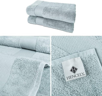 Hencely Bath Sheet Set of 2 - (35x64 Inches) - Luxury Extra Large Oversized Towels, 100% Cotton - Quick Dry, Highly Absorbent, Super Soft - Spa, Hotel, Bathroom - (Bath Sheets 2 Pack, Water Green)