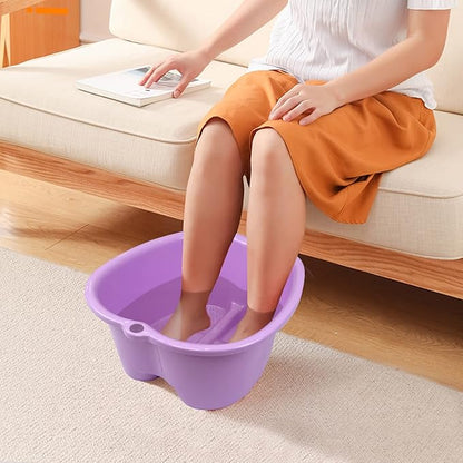 Foot Soaking Bath Basin, Large Size Feet Massager Tub, At Home Spa Pedicure Treatment (Purple)