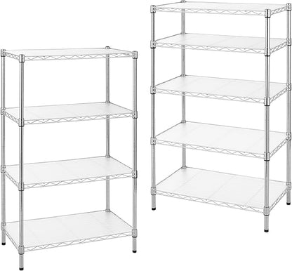 Finnhomy 9-Tier Wire Shelving Unit Adjustable Steel Wire Rack Shelving, 81 Inches Height 9 Shelves Metal Storage Rack, Pantry Shelves for Storage with PE mat, NSF Certified, Chrome