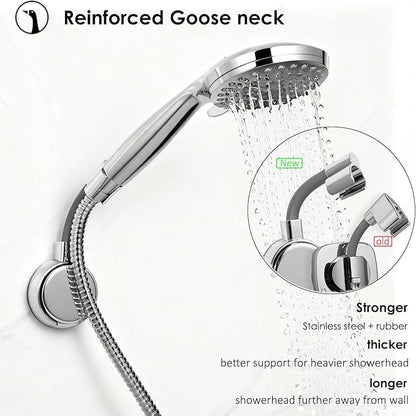 Suction Cup Handheld Shower Head Holder - Reusable - 360 Swivel Adjustable - Wall Mount Shower Wand Holder