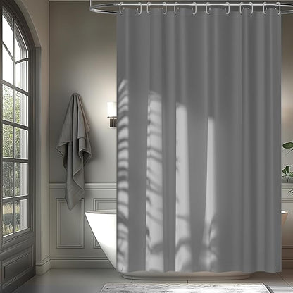 72 x 78 inch Extra Long Waterproof Fabric Shower Curtain Liner, Light Grey Washable Cloth Shower Liner with 3 Large Magnets, Neutral Minimalist Lightweight Shower Curtain Long for Bathroom
