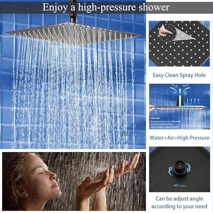 Shower Faucet Set Oil Rubbed Bronze Shower System, Knob Switch Diverter Shower Faucet with High Pressure Handheld Spray, Ceiling Mount 10 Inch Shower Head with 6 Inch Wall Mount Shower Head