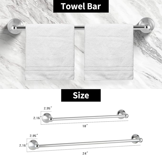 Chrome 5 Piece Bathroom Accessories Set Towel Rack Set Adjustable Expandable Bathroom Hardware kit Towel Bar for Bath Wall Mounted
