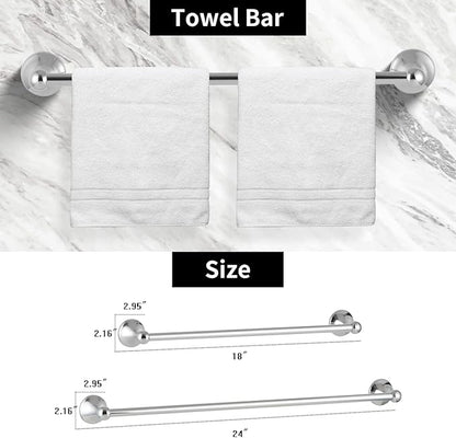 Chrome 5 Piece Bathroom Accessories Set Towel Rack Set Adjustable Expandable Bathroom Hardware kit Towel Bar for Bath Wall Mounted