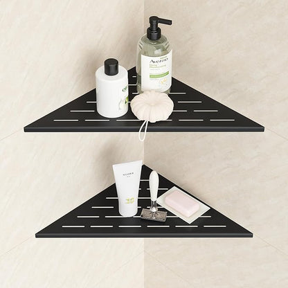 Neodrain 12 Inch Matte Black Corner Shelf Set of 2,Shower Shelves for Tile Wall Insert, 304 Stainless Steel Storage for Bathroom, No Drilling