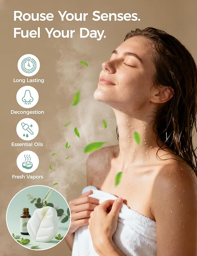 Momcozy 14 Pack Shower Steamers Spa Gifts - Eucalyptus Leaf Shape, with Natural Peppermint & Eucalyptus Essential Oil for Relaxation, Long-Lasting, Thoughtful Birthday and Holiday Gifts for Her/Him