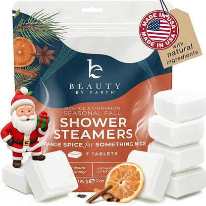 Shower Steamers Aromatherapy - USA Made with Orange & Fir Essential Oil, Boo Basket Stuffer, Fall Relaxation Gifts for Women & Men, Self Care Spa Day Essentials, Large Shower Tablets
