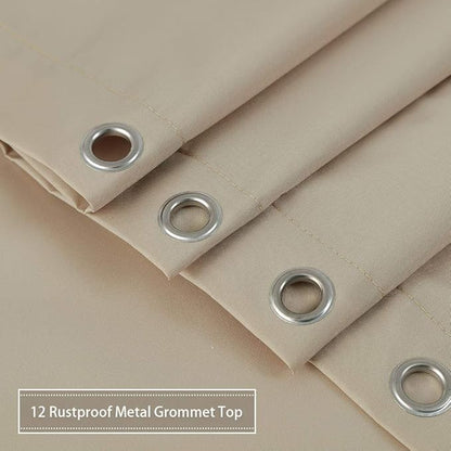 CAROMIO Hotel Quality 100% Waterproof Fabric Shower Curtain or Liner with Magnets for Bathroom, Tan, 72 x 78 inches