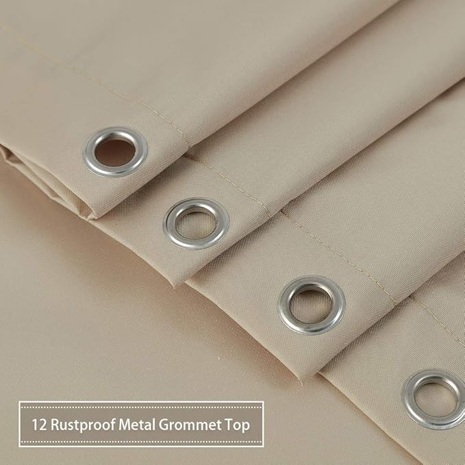 CAROMIO Hotel Quality 100% Waterproof Fabric Shower Curtain or Liner with Magnets for Bathroom, 72 x 72 inches, Tan