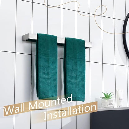 KOKOSIRI Towel Holder Chrome Bath Towel Bar Rack 16-Inch Kitchen Holder Polished Stainless Steel for Bathroom Hardware Wall Mounted, 1 Pack B4008CH-L16