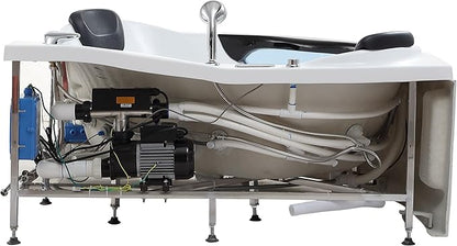 Empava 2 Person Whirlpool Bathtub,Corner Jetted Bathtub with Heater,Corner Jetted Tub with Light,Spa Bath tub with 10 Jets,Hydro Massage Tub with Chromatherapy,ETL Certified
