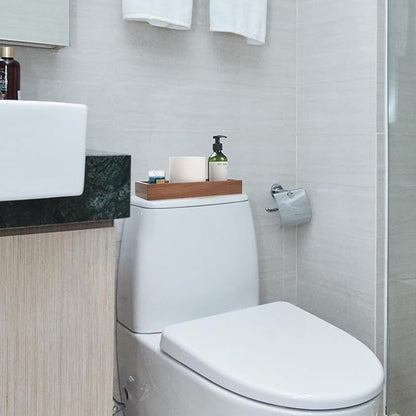 Bathroom Vanity Tray, Bathroom Tray for Counter, Acacia Wood Toilet Tank Tray for Organizing and Home Decor (11.8 x 4.5 x 1.6 inch)