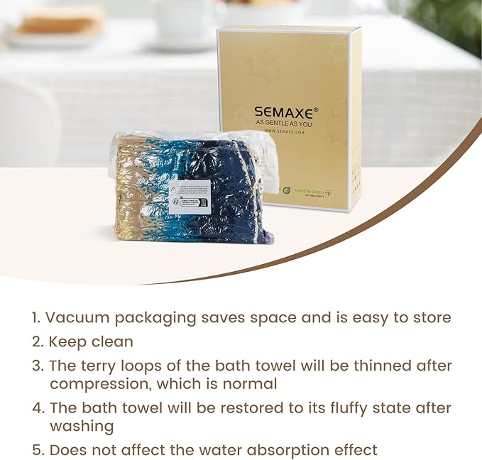 SEMAXE 4-Pack Luxury Bath Towels for Bathroom, 100% Cotton, Soft, Absorbent, and Quick-Drying, 55"x27", Wheat Filed, Perfect for Hotels, Gyms, and Spas