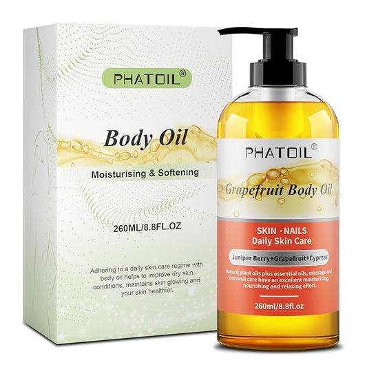 PHATOIL Grapefruit Body Oil, 260ML Body Oils for Nourish Skin, Long-Lasting Nature Fragrance Oils, Premium Grapefruit Body Oil Great for All Skin Types - 8.8FL.OZ