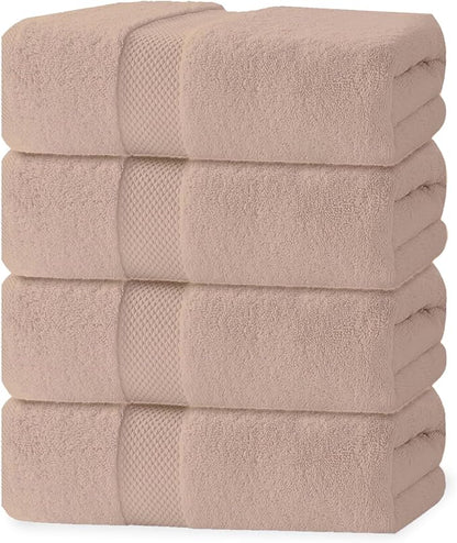 100% Cotton Bath Towel Set, Set of 6 Bath Towels, 2 Bath Towel, 2 Hand Towels, 2 Wash Cloths for Showering, Highly Absorbent Bathroom Set, Super Soft & Quick Dry Towels for Bathroom, Blush