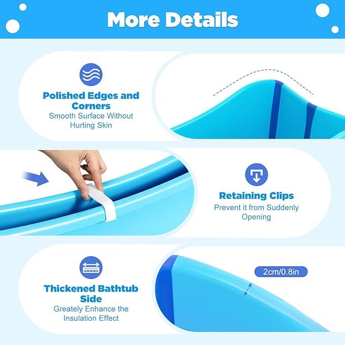 Portable Bathtub for Adults, 38Inch Foldable Bathtub Bathroom SPA Tub Cold Plunge Tub Collapsible Bathtub for Hot Ice Water