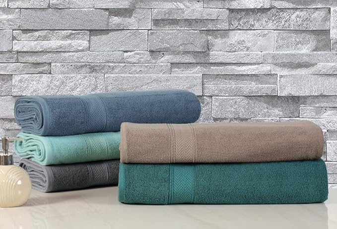 HILLFAIR 600 GSM- 40 x 80 Inches- 100% Cotton 2 Pc XXL Oversized Bath Towel Set- Soft Highly Absorbent Jumbo Bath Sheets Towels Sets- Quick Dry Oversized Bath Towel Sets for Hotel Spa Pool- Aqua