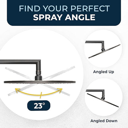 HammerHead Showers® Solid Metal 12 Inch Rainfall Shower Head, Large Rain Shower Head, 2.5 GPM High Flow Shower Head Optimized for Pressure, Wall-Mounted or Ceiling Rain Shower Head, Oil Rubbed Bronze