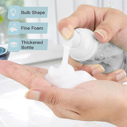 2oz Foam Bottle, Empty Travel Foaming Pump Dispenser for Hand Soap, Lash Cleanser, Shampoo (3PCS, Clear)
