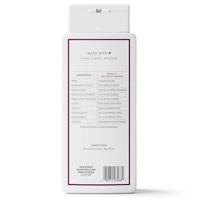 Native Vanilla & Cashmere Body Wash 18 fl oz