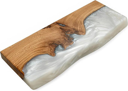 RWA Live Edge Floating Shelf – Unique Wood Floating Shelf for Wall Decor, Living Room, Bedroom, or Bathroom – Stylish Decorative Wall Shelves for Home & Office (Platinum, 16x6)