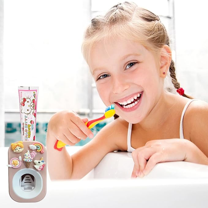 Automatic Kid Toothpaste Dispenser for Shower,Toothpaste Squeezer for Kids & Family,Wall Mounted Bathroom Decor by Mr. Thumbs (1pc,Unicorn)