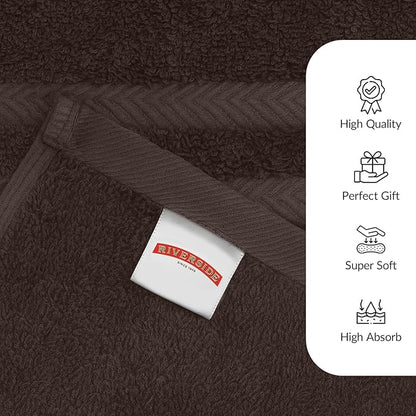 RIVERSIDE Pack of 2 Extra Large Bath Sheets 35 x 70 Inches - 100% Ring Spun Cotton Hotel Quality Oversized Bath Towels - Super Soft, Highly Absorbent & Quicker to Dry - Brown