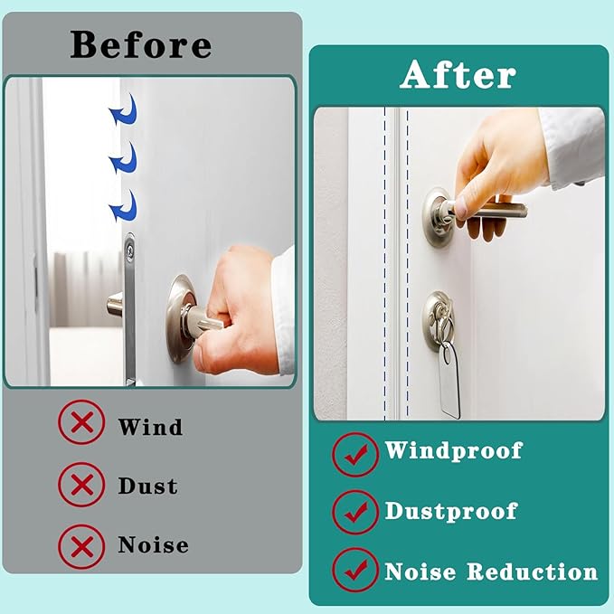 Door Seal Strip for Door Frame, Rubber Weather Stripping Door Seal, Self-Adhesive Extra Thick Insulation Strip, Soundproofing, Dustproof, Large Gap Filler (White, 20 Ft)