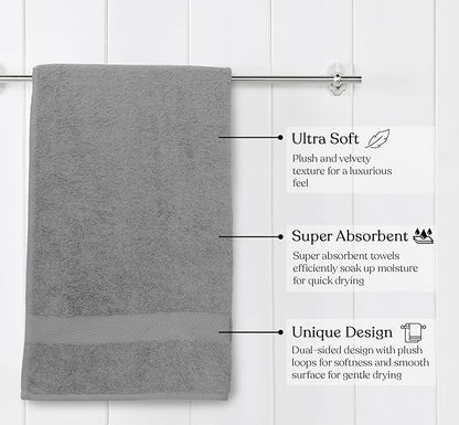 Delara 100% Organic Cotton Towels 650 GSM Plush Feather Touch Quick Dry Bath Sheet, Pack of 2 GOTS Certified, Oeko-Tex Green Certified, Organic Cotton Bath Sheet, 36"X70"