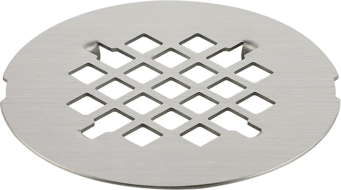 4-1/4 inches Snap-On Round Shower Drain Cover, Stainless Steel (Brushed Nickel)