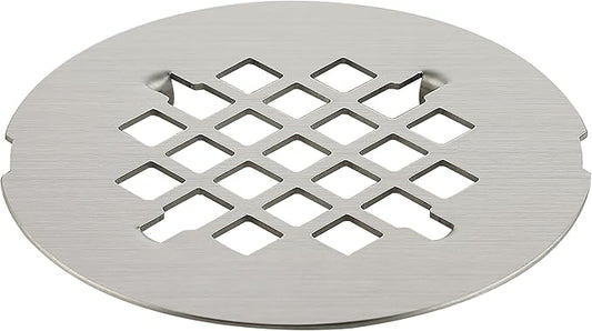 4-1/4 inches Snap-On Round Shower Drain Cover, Stainless Steel (Brushed Nickel)