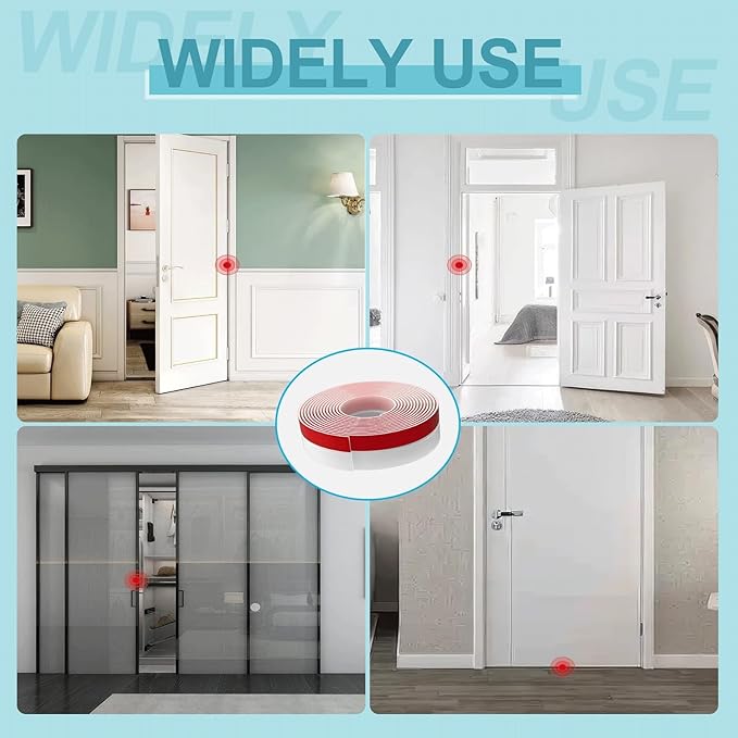 10FT Weather Stripping Door Seal - 1" Silicone Door Draft Seal Tape for Gaps Under Door Weatherstripping Sweep Stopper for Bottom of Shower Door/Sliding Glass Door