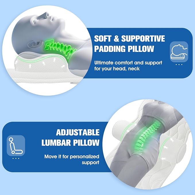 Full Body Bath Pillow for Bathtub,Luxury Thick Bath Cushion for Soaking Tub w/Adjustable Lumbar Support Full Body Bathtub Pillows for Head and Neck Shoulder Support,5D Air Mesh,51"x 16.5"White