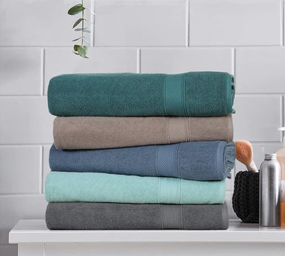 HILLFAIR 600 GSM- 40 x 80 Inches- 100% Cotton 2 Pc XXL Oversized Bath Towel Set- Soft Highly Absorbent Jumbo Bath Sheets Towels Sets- Quick Dry Oversized Bath Towel Sets for Hotel Spa Pool- Aqua