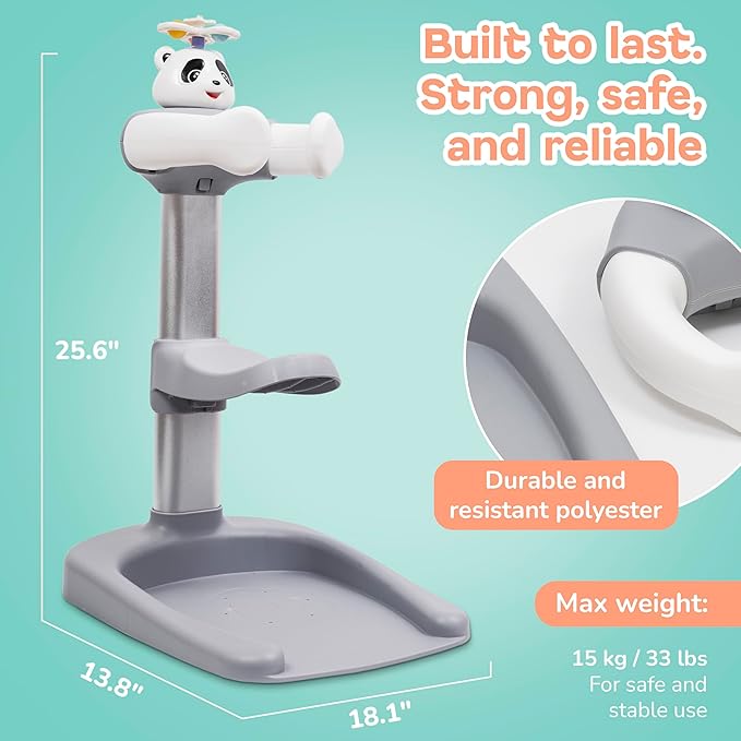 Baby Shower Stand with Built-in Seat and Bath Toy | Baby Bath Stand Height-Adjustable Washing Stand for Toddlers | Soporte para Bañera con Asiento y Juguete